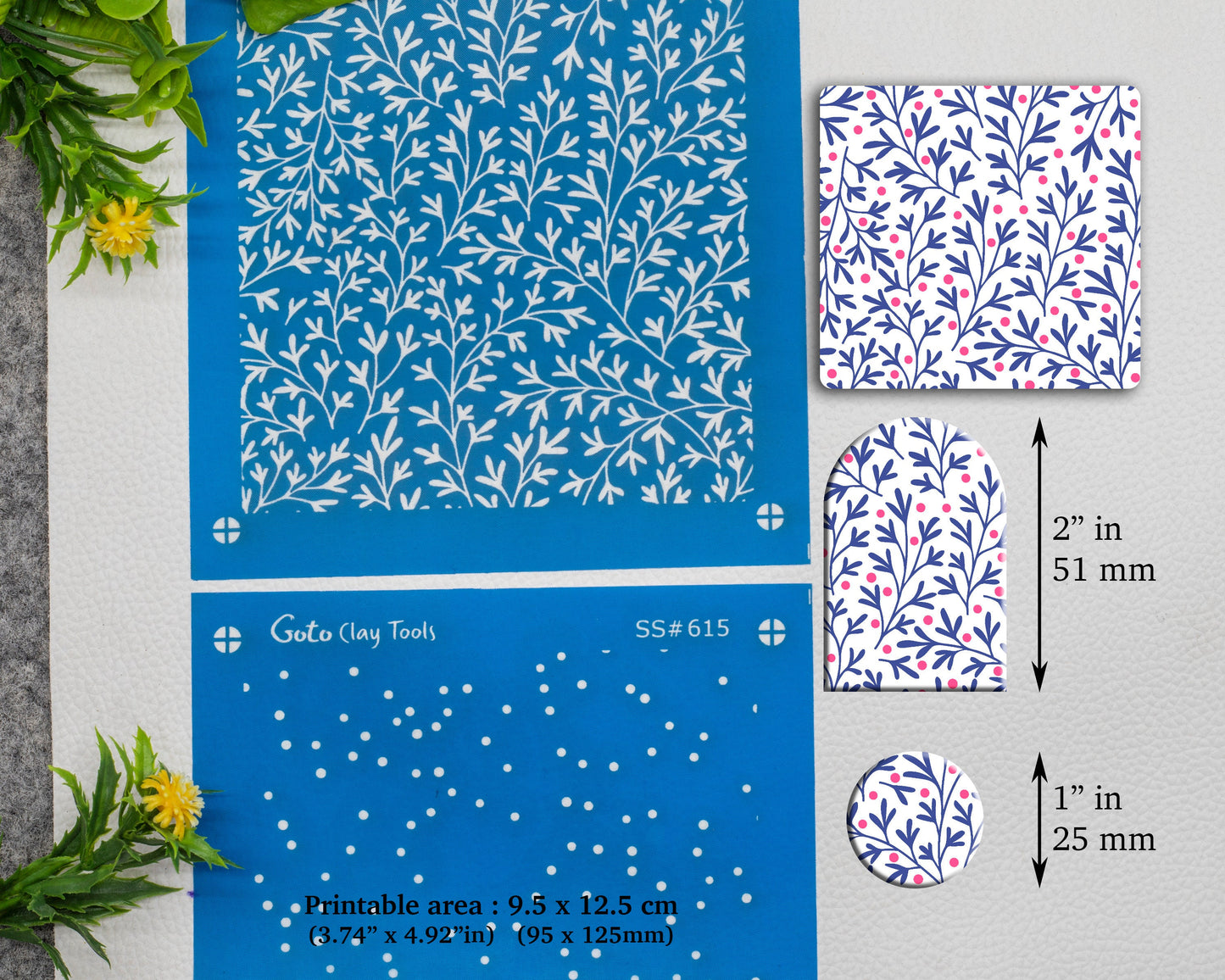 2 colors Leaves Silkscreen for Polymer Clay Earring making, Clay Stencils, Clay Earring Silkscreen, Polymer Clay Supplies SS#615