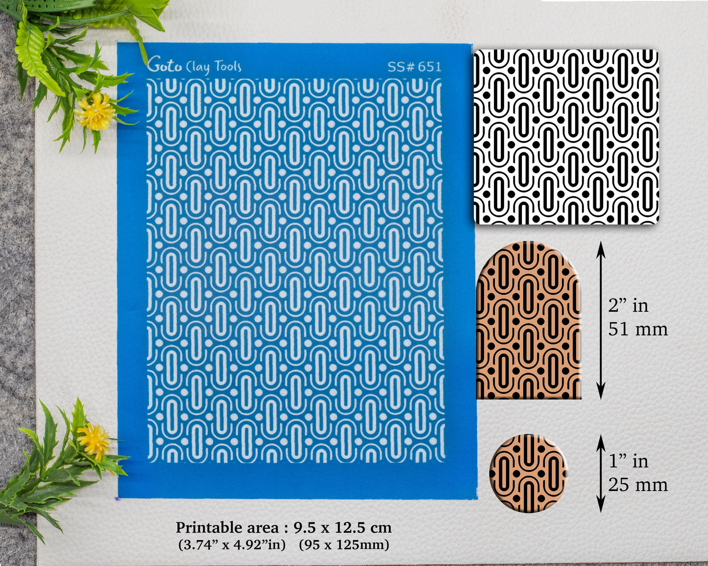 Art deco pattern Silkscreen for Polymer Clay Earring making, Clay Stencils, Clay Earring Silkscreen, Polymer Clay Supplies SS#651