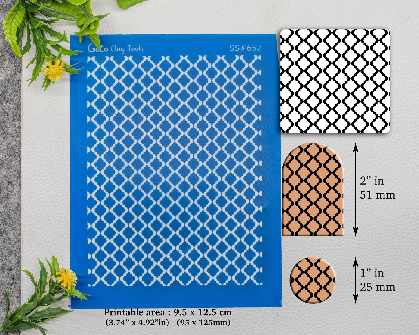 Trellis Silkscreen for Polymer Clay Earring making, Clay Stencils, Clay Earring Silkscreen, Polymer Clay Supplies SS#652