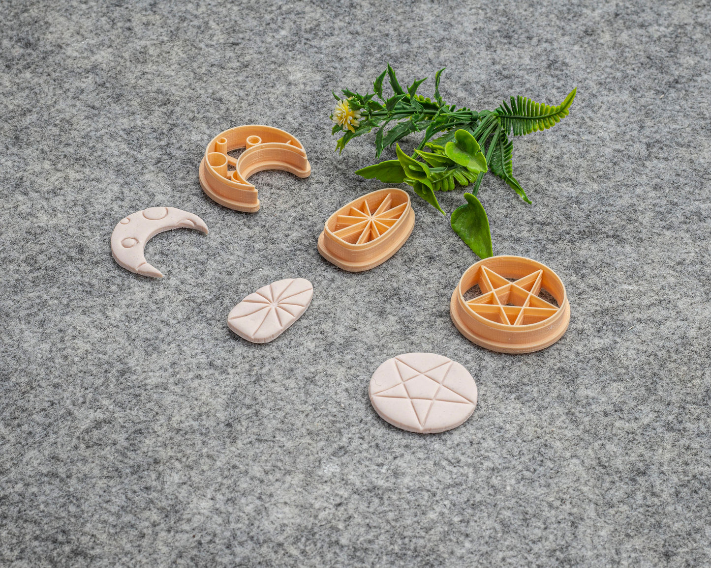 Moon, Oval, Star shape Polymer clay cutter, Clay earring cutters, Polymer clay tools, 3D printed cutters#627