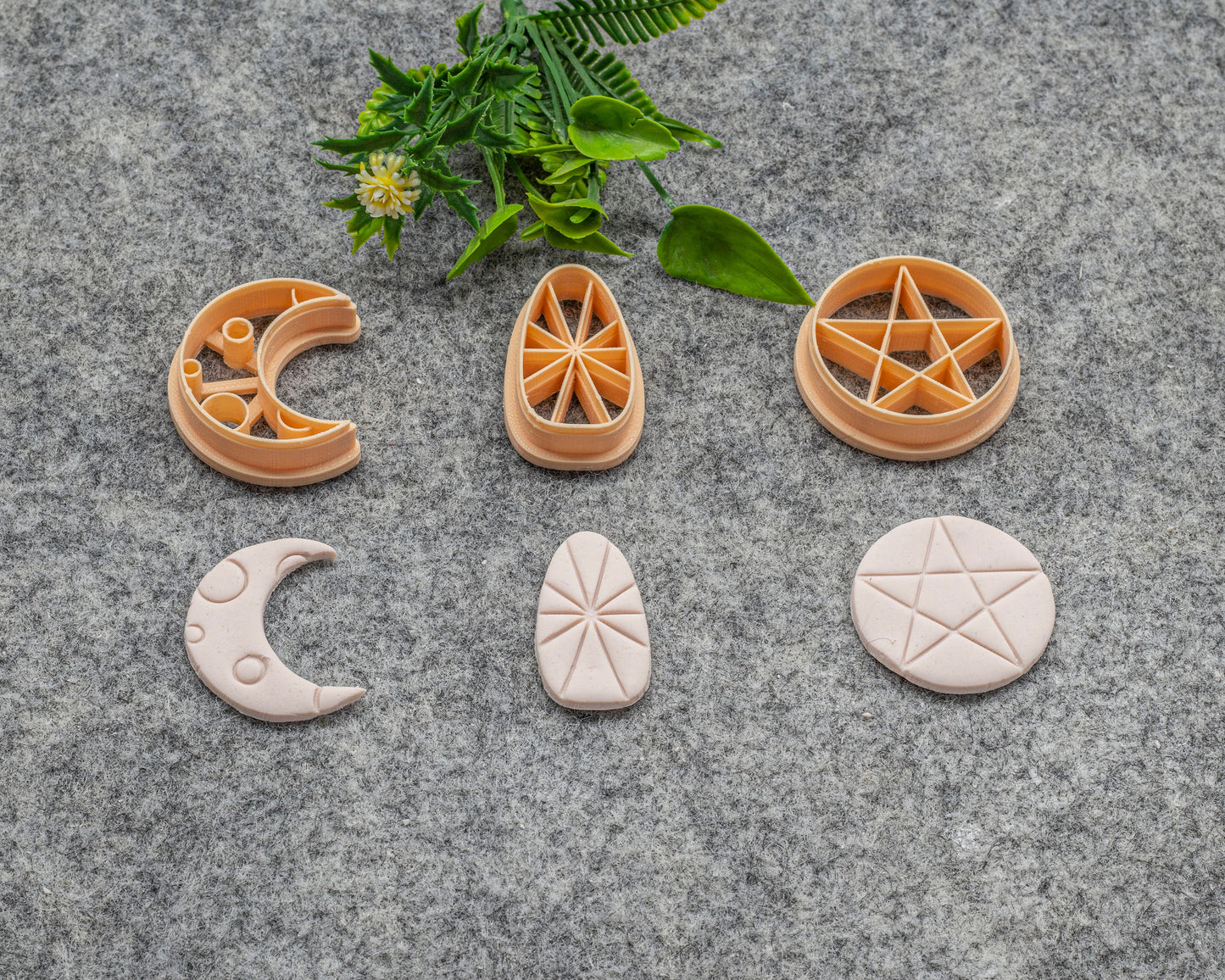 Moon, Oval, Star shape Polymer clay cutter, Clay earring cutters, Polymer clay tools, 3D printed cutters#627