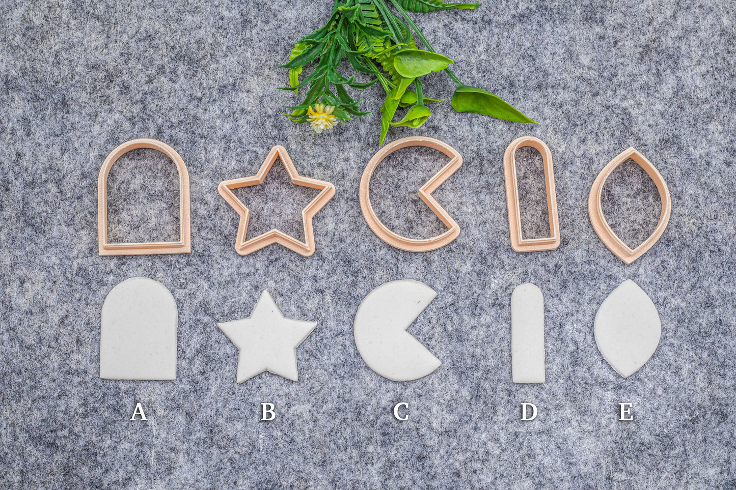 Star, Arch shape Polymer clay cutter, Clay earring cutters, Polymer clay tools, 3D printed cutters#628