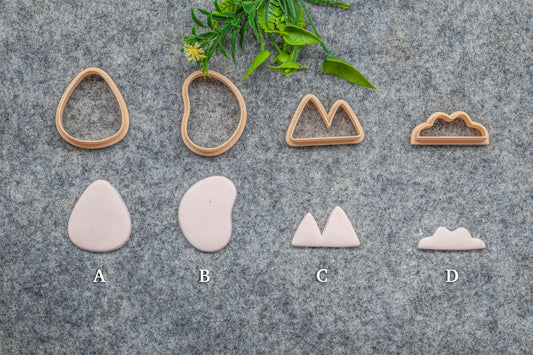 Organic shape set-6 Polymer clay cutter, Clay earring cutters, Polymer clay tools, 3D printed cutters#632