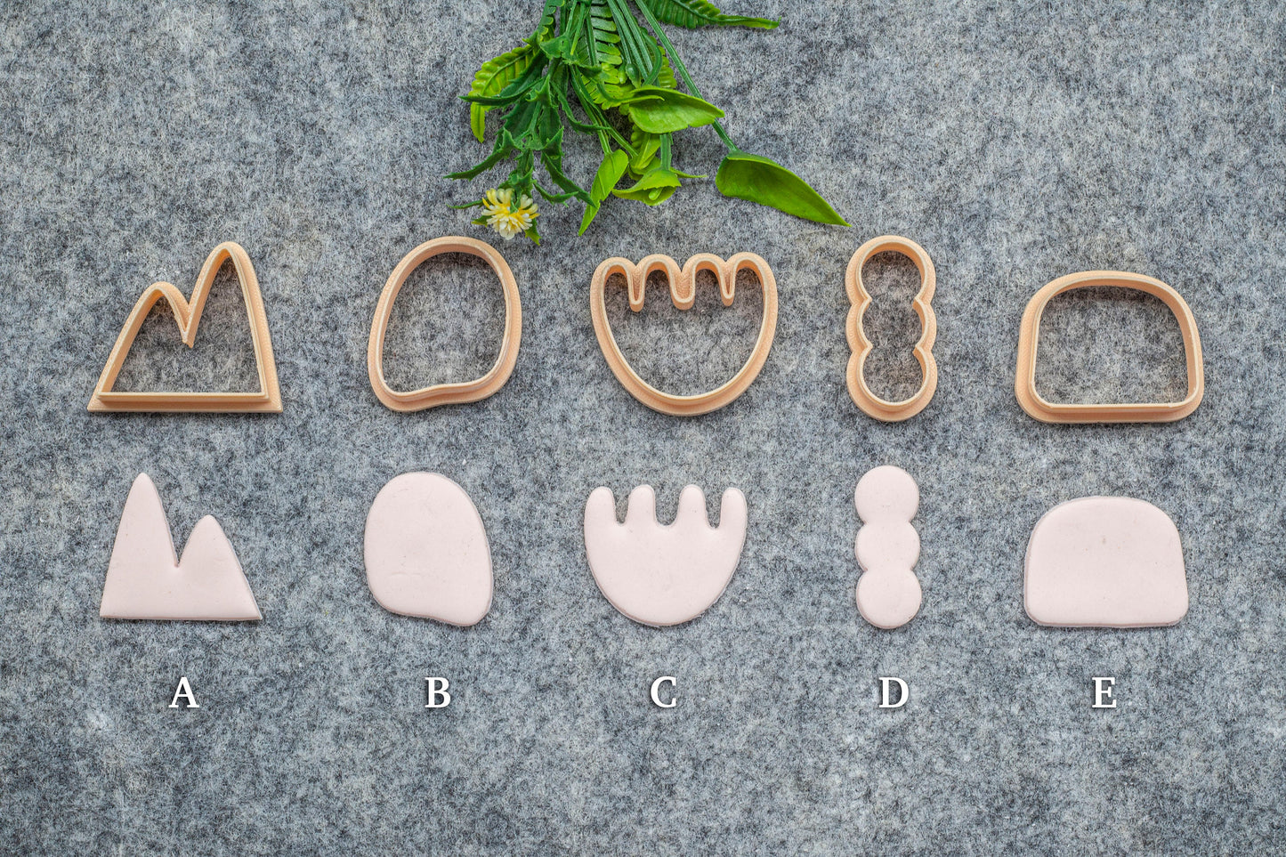 Organic shape set-7 Polymer clay cutter, Clay earring cutters, Polymer clay tools, 3D printed cutters#639