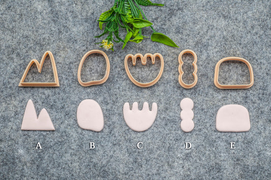 Organic shape set-7 Polymer clay cutter, Clay earring cutters, Polymer clay tools, 3D printed cutters#639