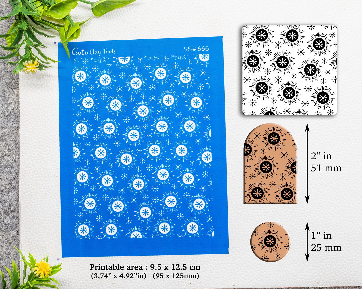 Boho Star Silkscreen for Polymer Clay Earring making, Clay Stencils, Clay Earring Silkscreen, Polymer Clay Supplies SS#666