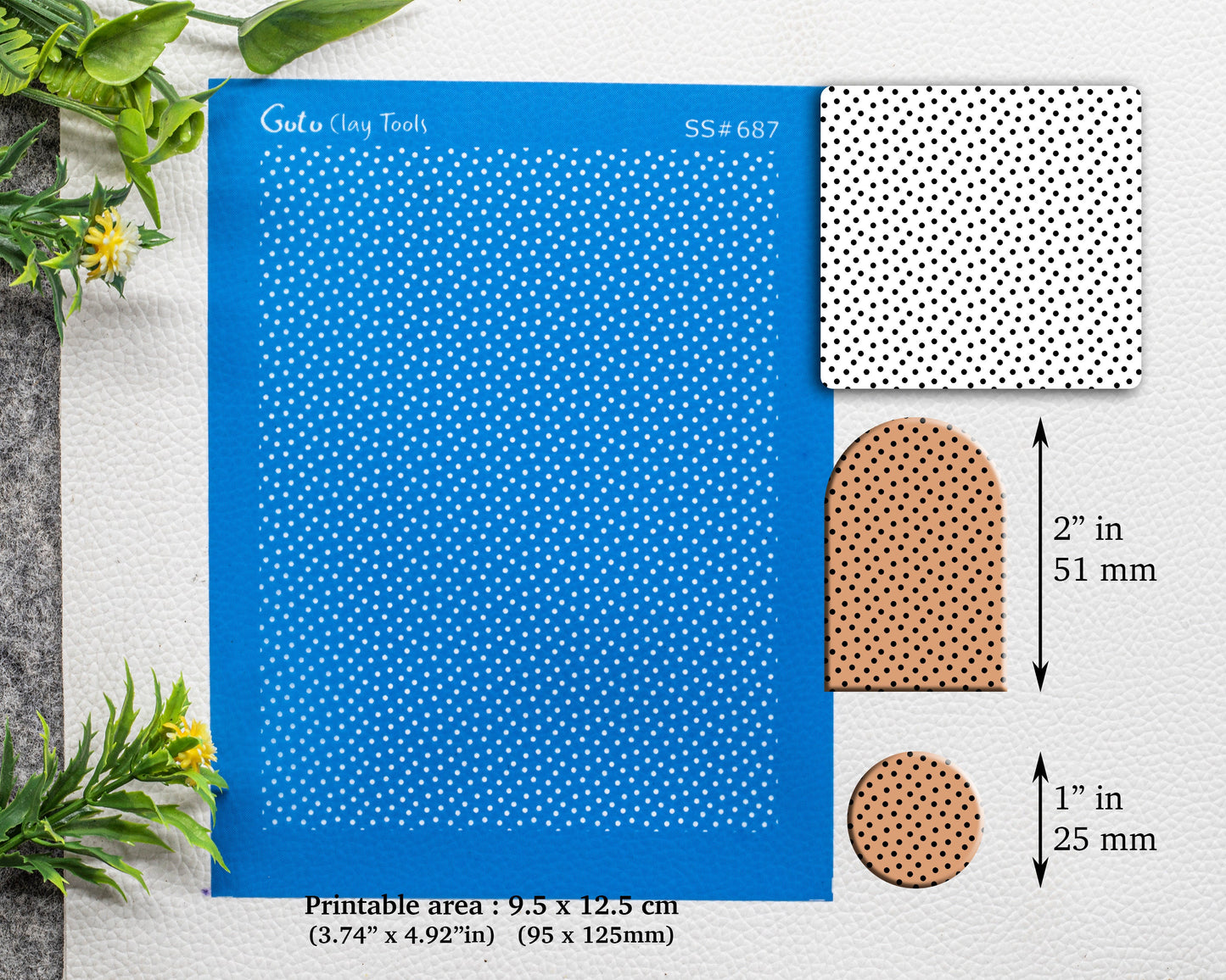 Random Polka Dots Silkscreen for Polymer Clay Earring making, Clay Stencils, Clay Earring Silkscreen, Polymer Clay Supplies SS#687