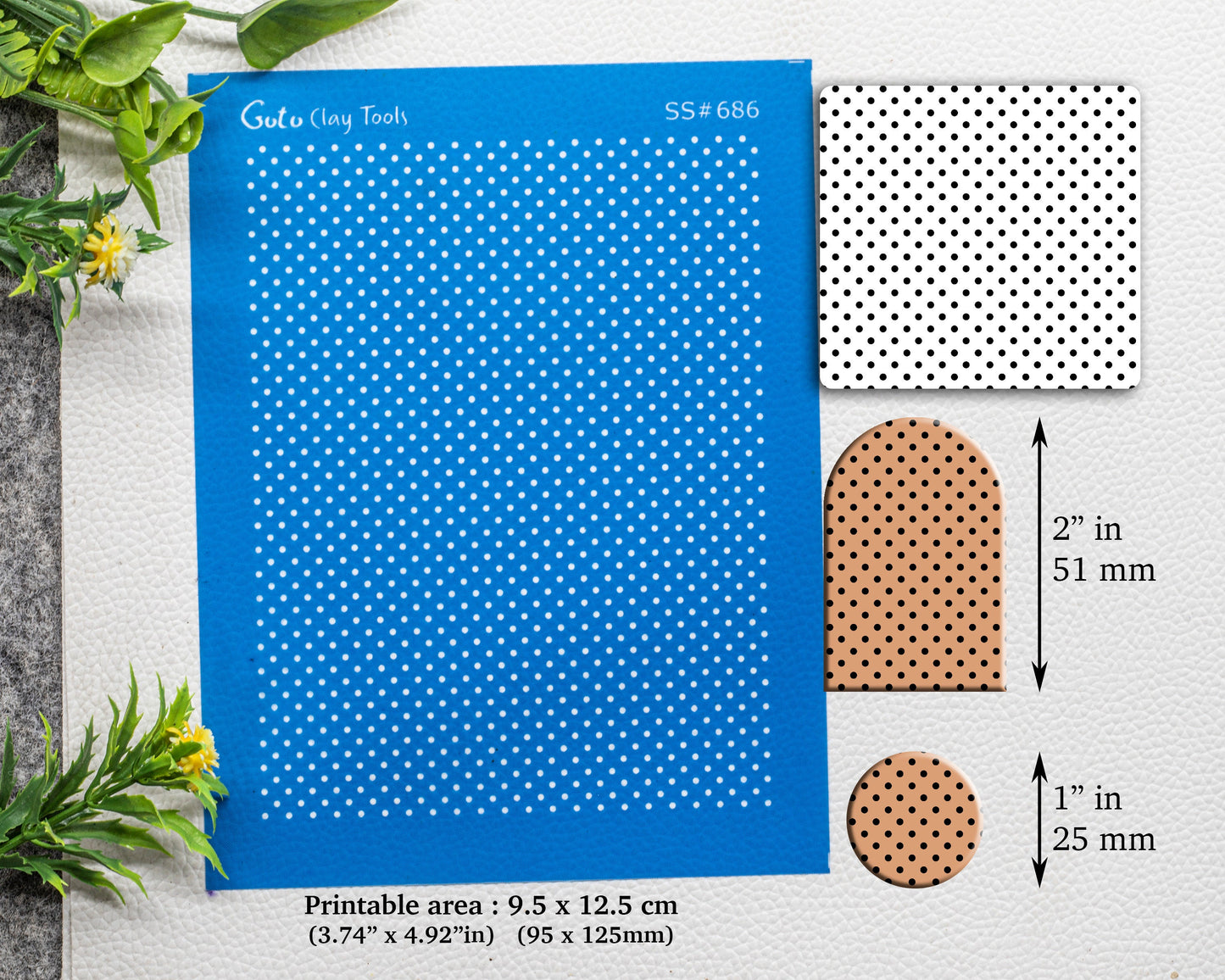 Random Polka Dots Silkscreen for Polymer Clay Earring making, Clay Stencils, Clay Earring Silkscreen, Polymer Clay Supplies