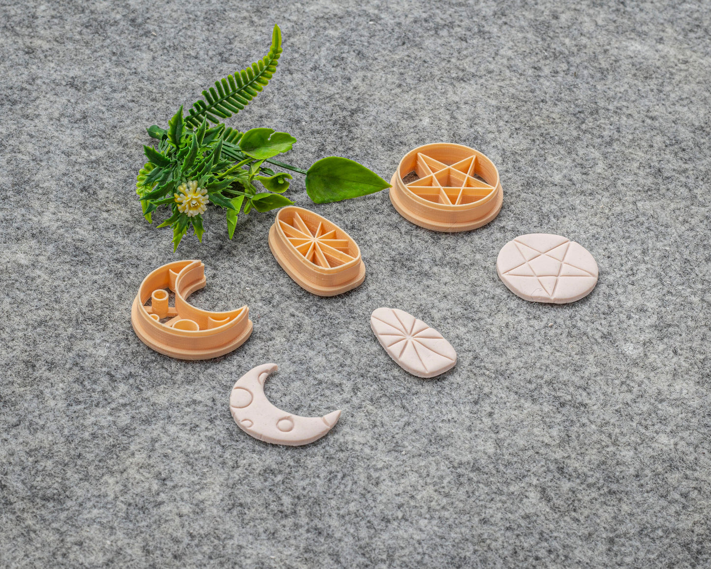Moon, Oval, Star shape Polymer clay cutter, Clay earring cutters, Polymer clay tools, 3D printed cutters#627