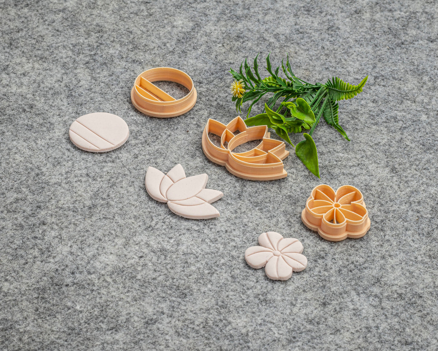 Embossed Circle, Lotus, Flower shape Polymer clay cutter, Clay earring cutters, Polymer clay tools, 3D printed cutters#629