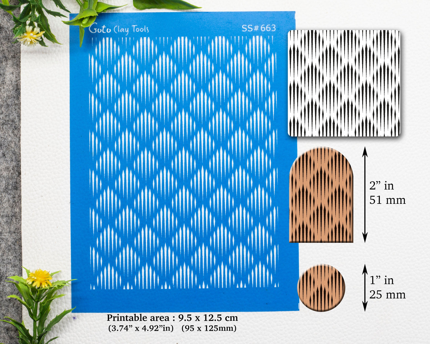 Rhombus Gradient Silkscreen for Polymer Clay Earring making, Clay Stencils, Clay Earring Silkscreen, Polymer Clay Supplies SS#663