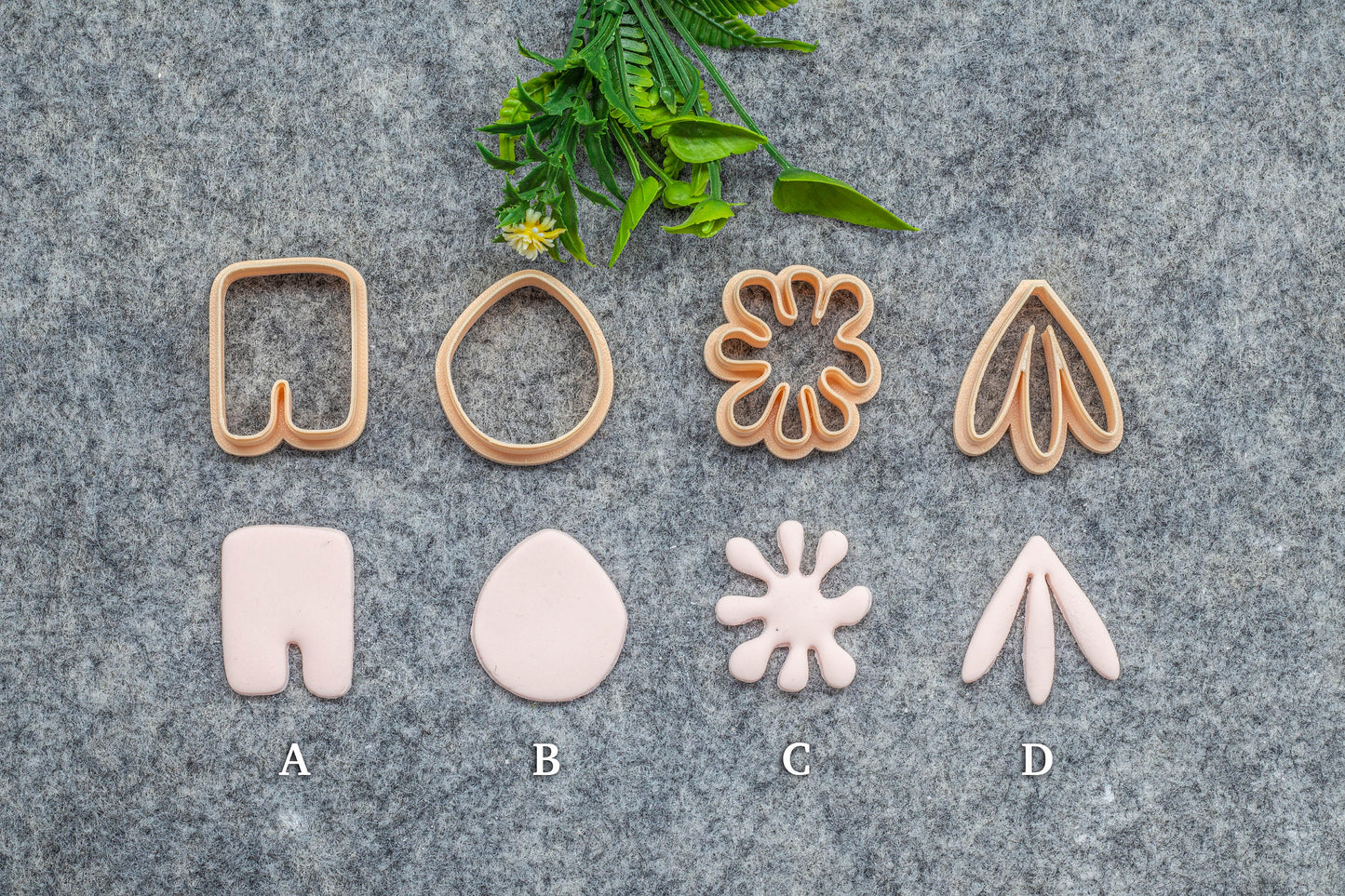 Organic shape set-8 Polymer clay cutter, Clay earring cutters, Polymer clay tools, 3D printed cutters#626