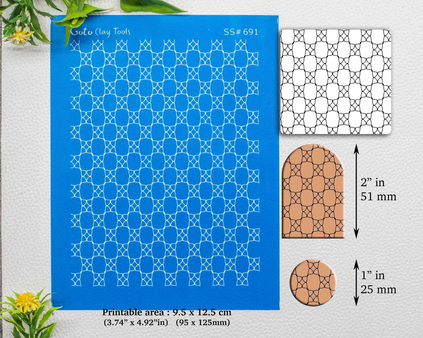 Silkscreen for Polymer Clay Earring making, Clay Stencils, Clay Earring Silkscreen, Polymer Clay Supplies SS#691