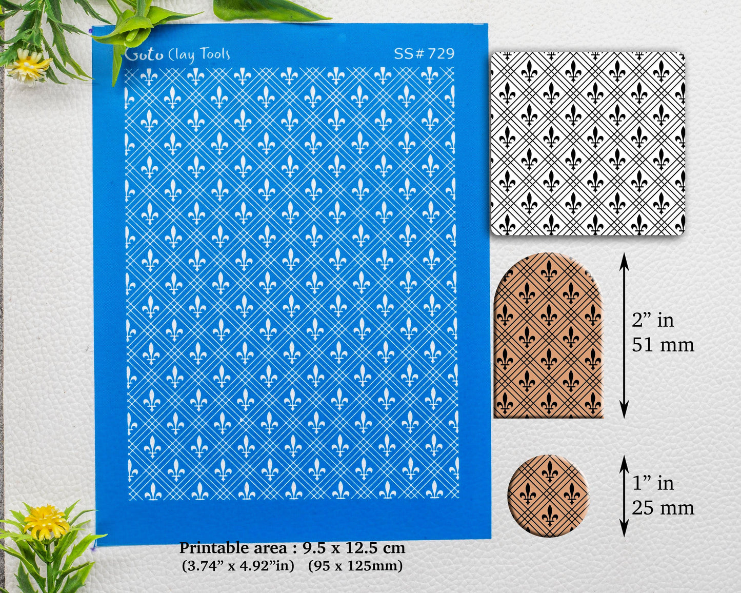 Silkscreen for Polymer Clay Earring making, Clay Stencils, Clay Earring Silkscreen, Polymer Clay Supplies SS#729