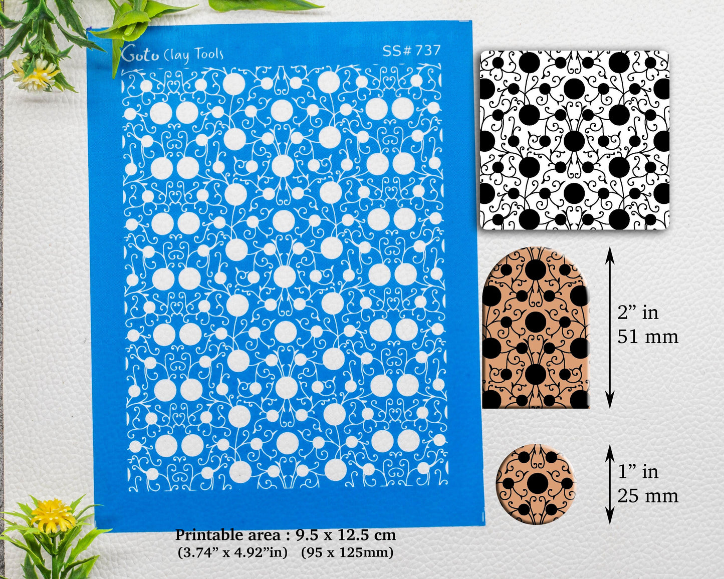 Silkscreen for Polymer Clay Earring making, Clay Stencils, Clay Earring Silkscreen, Polymer Clay Supplies SS#737
