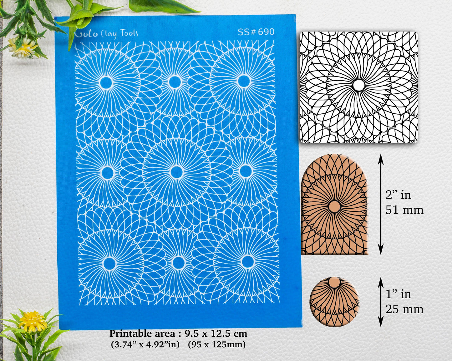 Silkscreen for Polymer Clay Earring making, Clay Stencils, Clay Earring Silkscreen, Polymer Clay Supplies SS#690