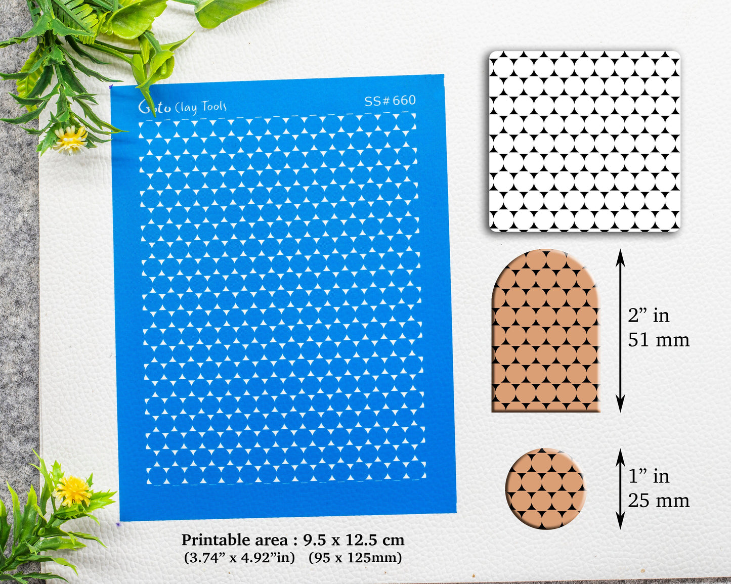 Circle Silkscreen for Polymer Clay Earring making, Clay Stencils, Clay Earring Silkscreen, Polymer Clay Supplies SS#660