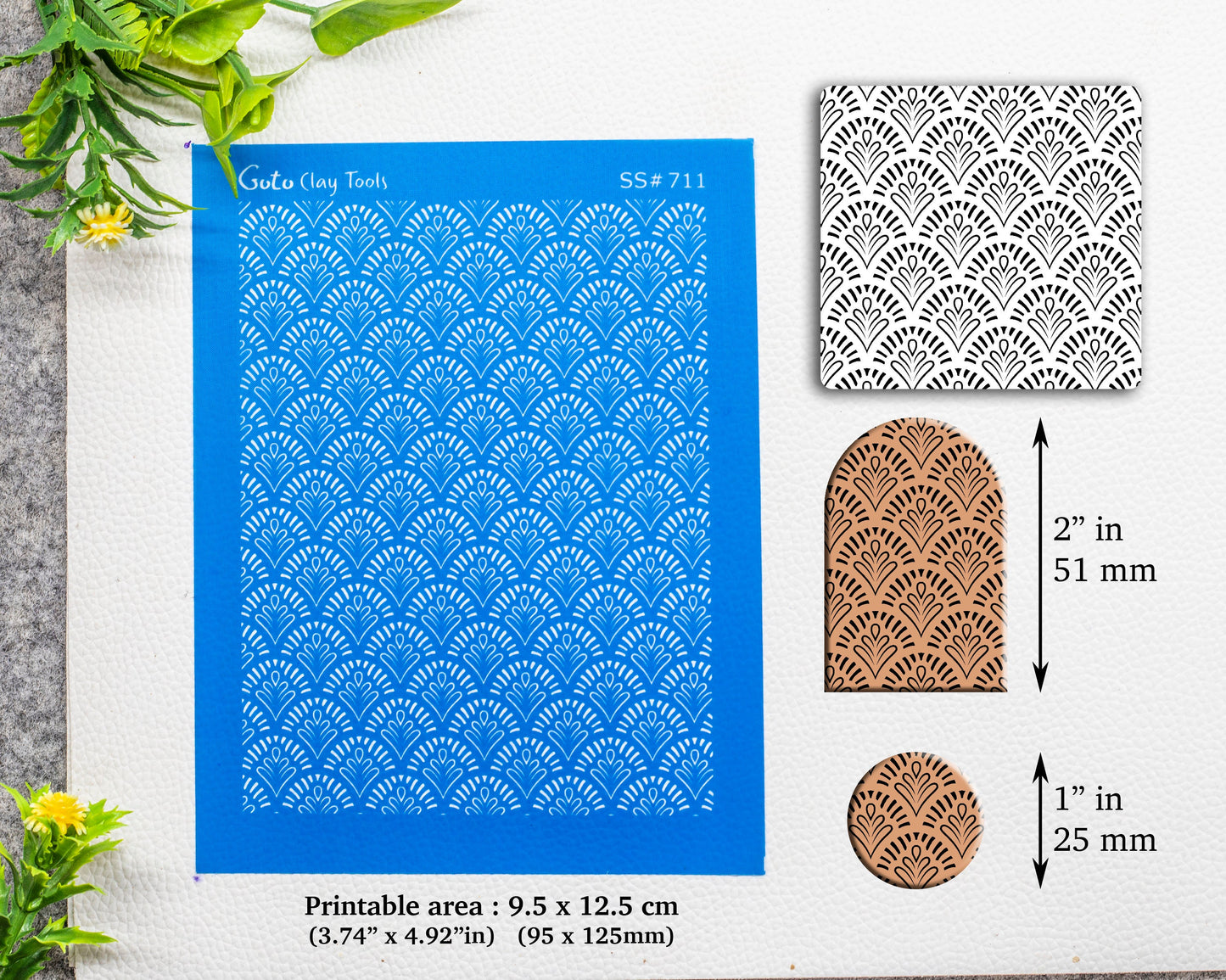 Arch Tile Silkscreen for Polymer Clay Earring making, Clay Stencils, Clay Earring Silkscreen, Polymer Clay Supplies SS#711