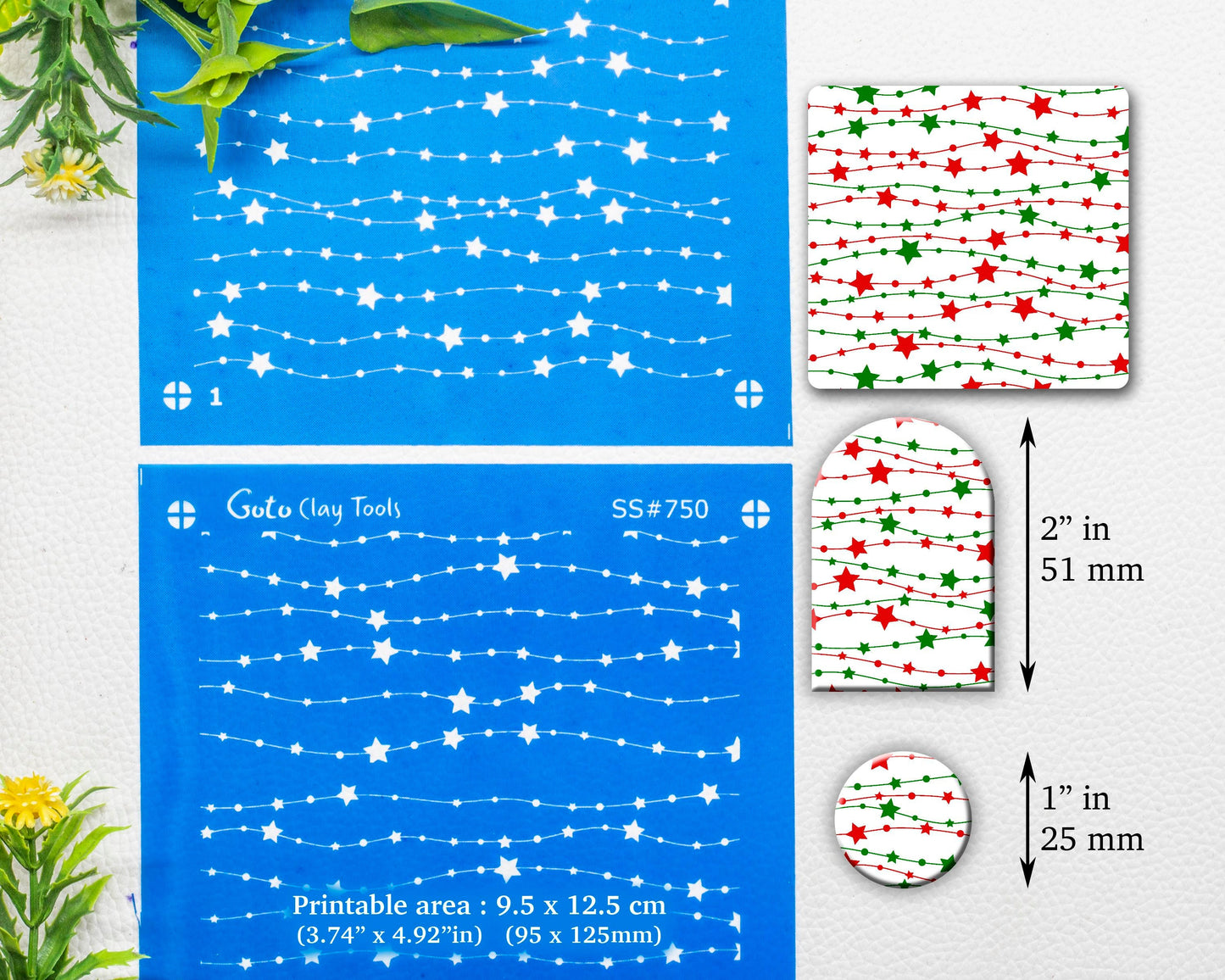 2 Layer Star Christmas Silkscreen for Polymer Clay Earring making, Clay Stencils, Clay Earring Silkscreen, Polymer Clay Supplies SS#750