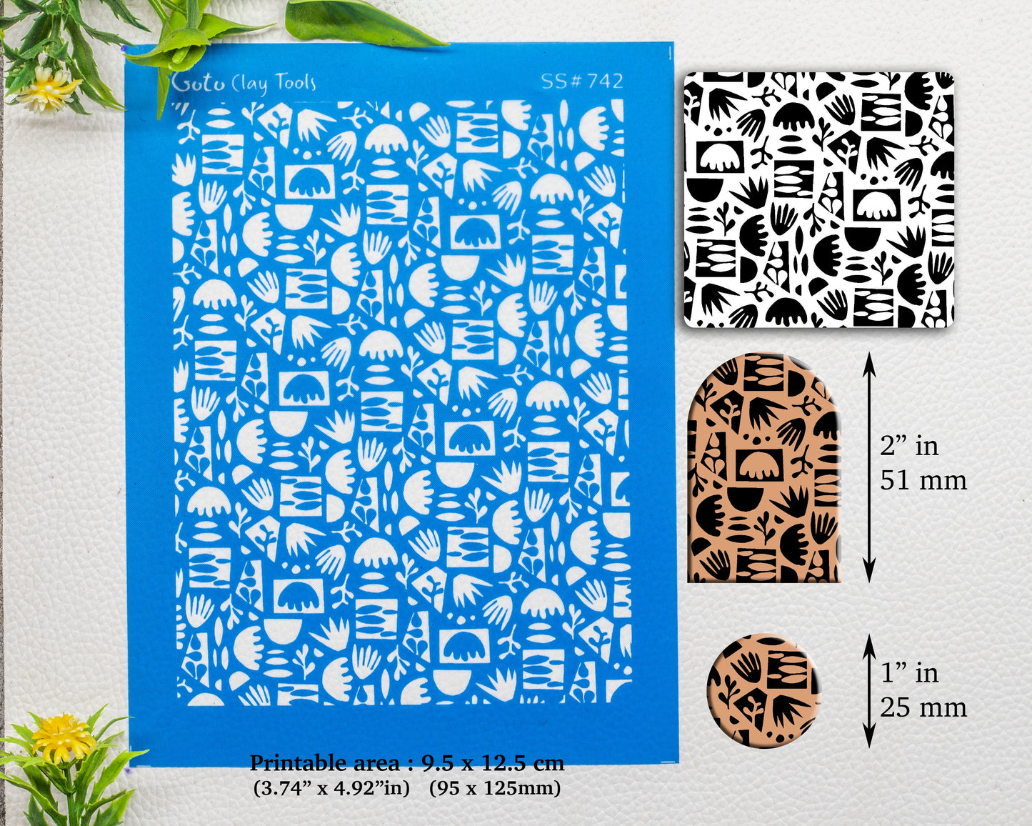 Silkscreen for Polymer Clay Earring making, Clay Stencils, Clay Earring Silkscreen, Polymer Clay Supplies SS#742