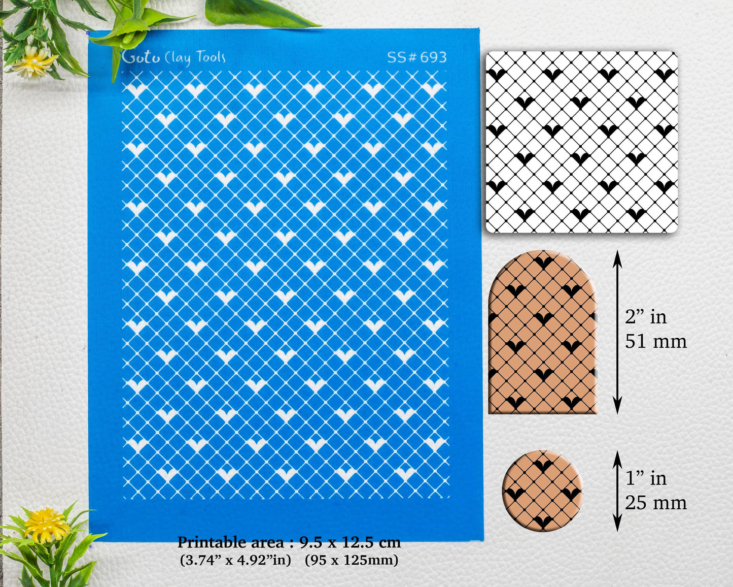 Silkscreen for Polymer Clay Earring making, Clay Stencils, Clay Earring Silkscreen, Polymer Clay Supplies SS#693