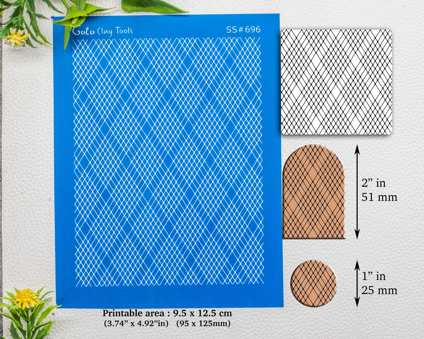 Silkscreen for Polymer Clay Earring making, Clay Stencils, Clay Earring Silkscreen, Polymer Clay Supplies SS#696