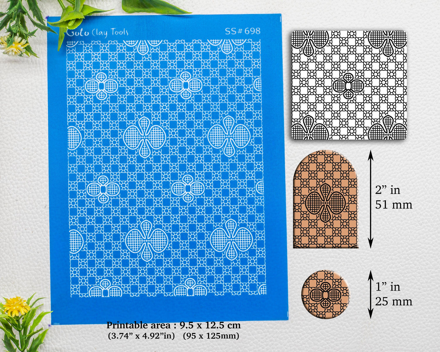 Silkscreen for Polymer Clay Earring making, Clay Stencils, Clay Earring Silkscreen, Polymer Clay Supplies SS#698