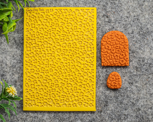 Leopard Texture mat for polymer clay, Polymer Clay Rubber Texture mat, Texture Tile mats, Rubber Texture Sheet #566