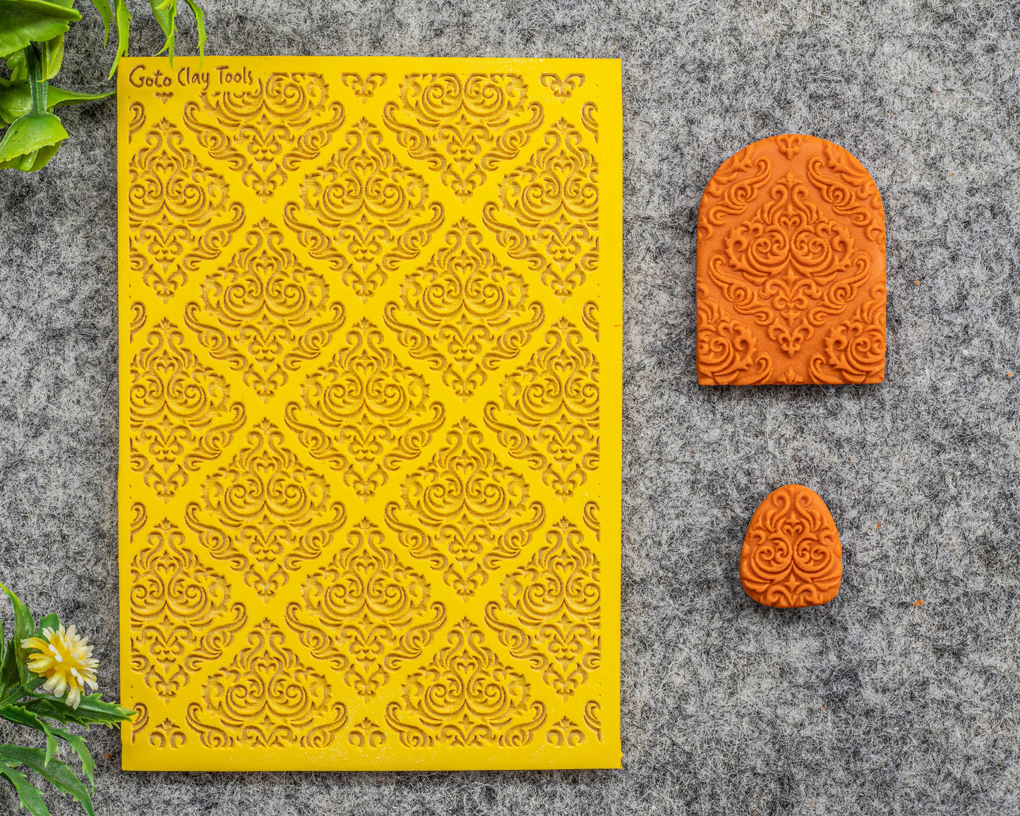 Damask Rubber Texture Mat for Polymer Clay (#565)