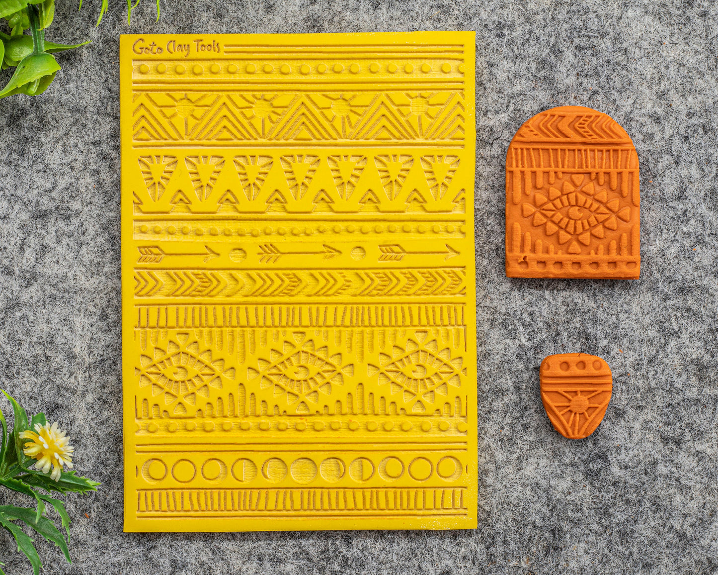 Bohemian Stripes Texture mat for polymer clay, Polymer Clay Rubber Texture mat, Texture Tile mats, Fimo, Sculpey, Cernit