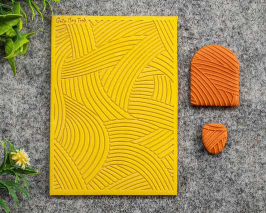 Curve Contours Texture mat for polymer clay, Polymer Clay Rubber Texture mat, Texture Tile mats, Rubber Texture Sheet #569