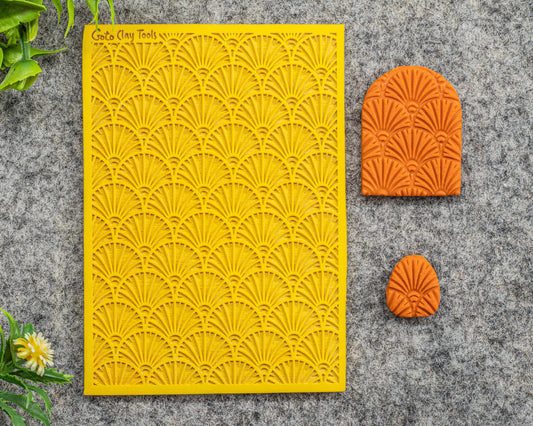 Art Deco Texture mat for polymer clay, Polymer Clay Rubber Texture mat, Texture Tile mats, Rubber Texture Sheet #567
