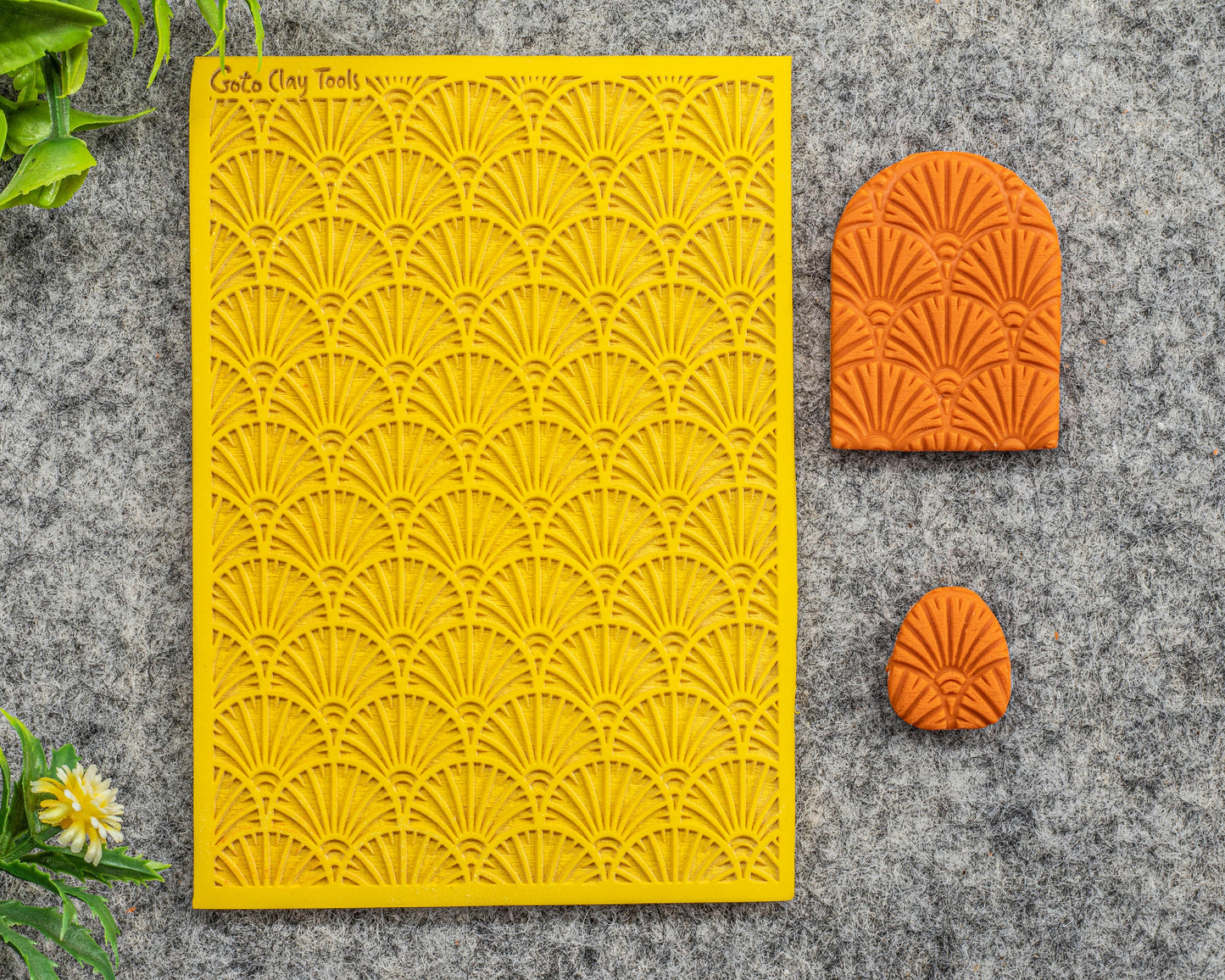 Art Deco Rubber Texture Mat for Polymer Clay Jewelry (#567)