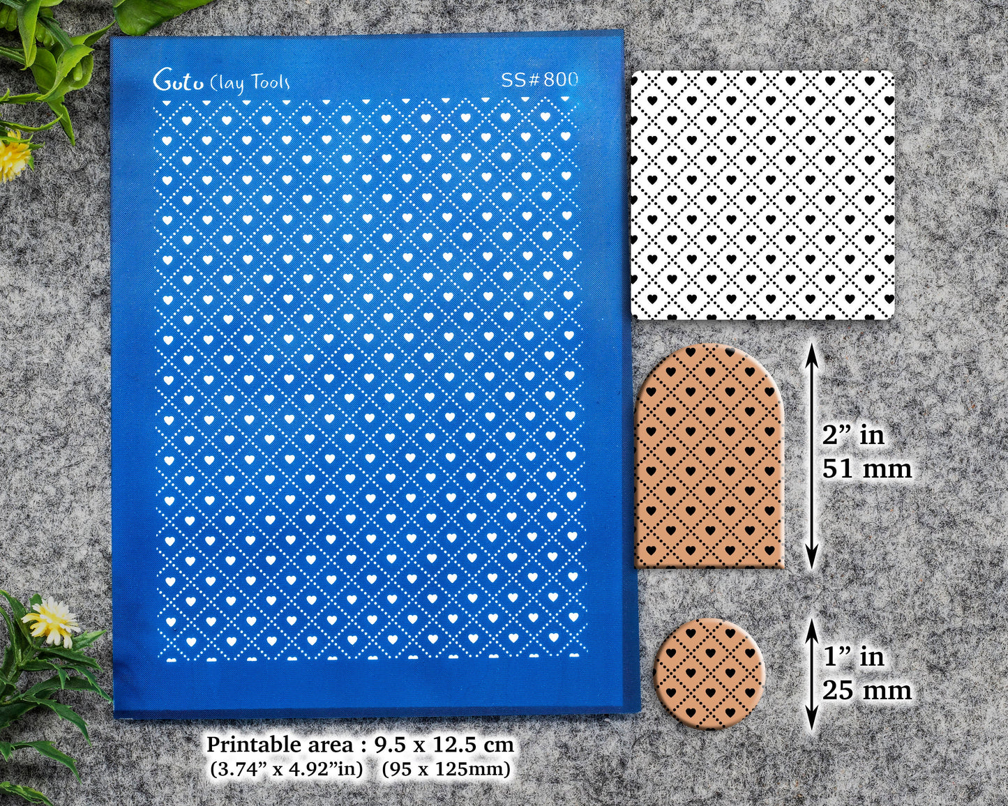 Heart diamond Silkscreen for Polymer Clay Earring making, Clay Stencils, Clay Earring Silkscreen, Polymer Clay Supplies SS#800