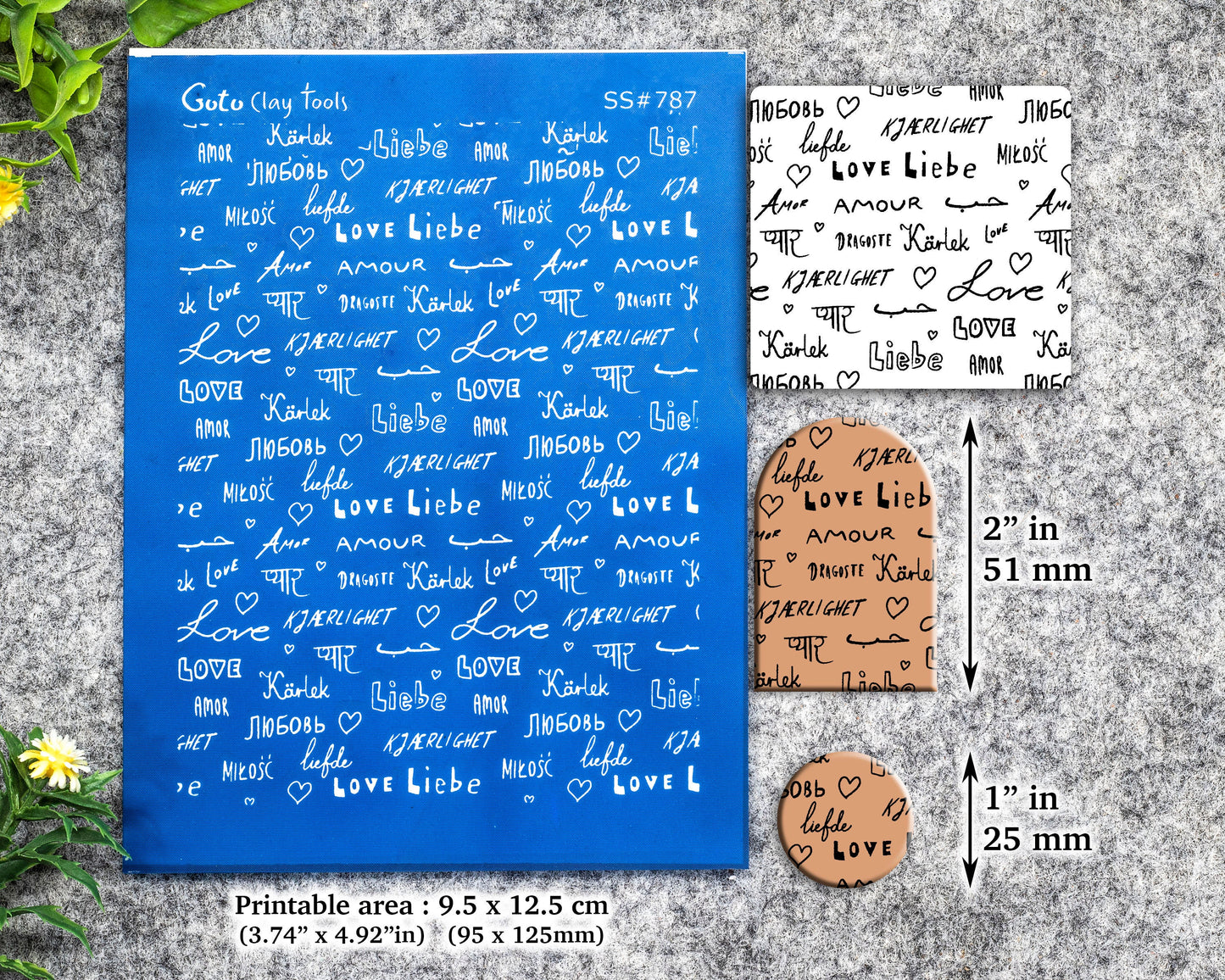 Love in Different languages Silkscreen for Polymer Clay Earring making, Clay Stencils, Clay Earring Silkscreen, Polymer Clay Supplies SS#787