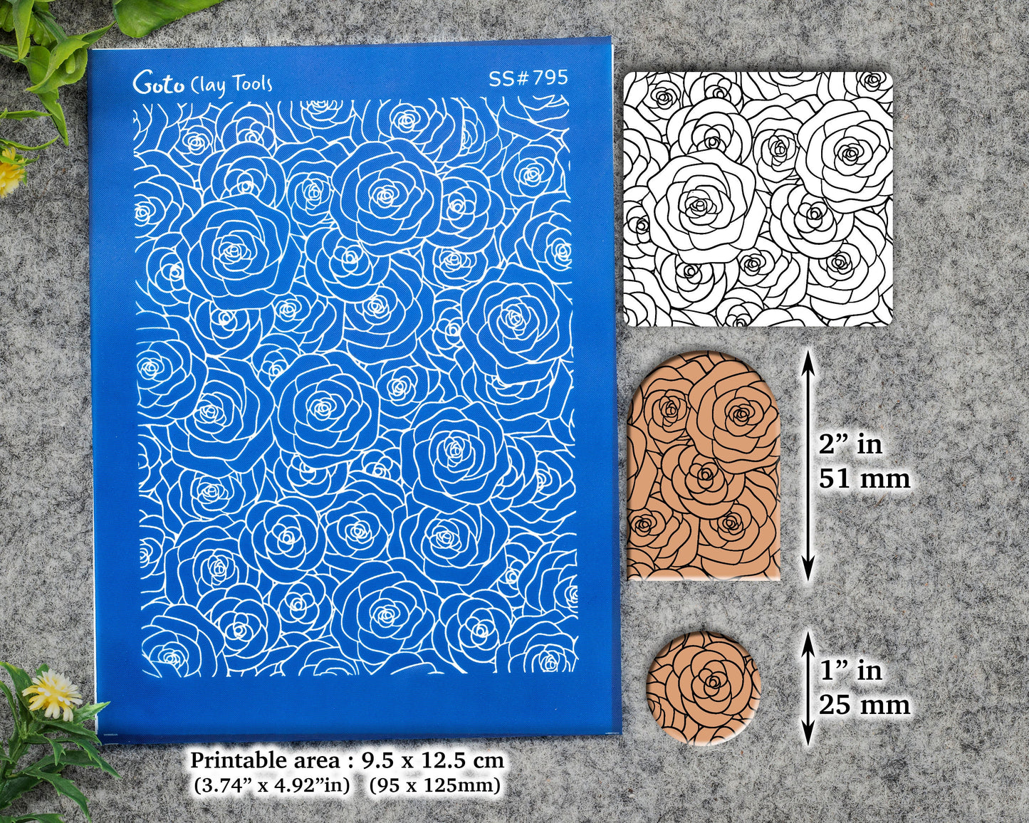 Rose Silkscreen for Polymer Clay Earring making, Clay Stencils, Clay Earring Silkscreen, Polymer Clay Supplies SS#795