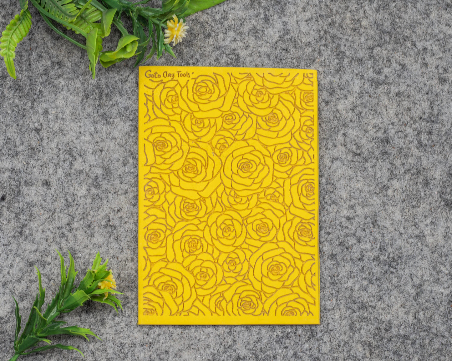 Valentine Rose Texture mat for polymer clay, Polymer Clay Rubber Texture mat, Texture Tile mats, Rubber Texture Sheet #527