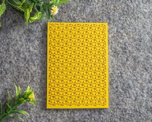 Valentine Checkered Heart Texture mat for polymer clay, Polymer Clay Rubber Texture mat, Texture Tile mats, Fimo, Sculpey, Cernit