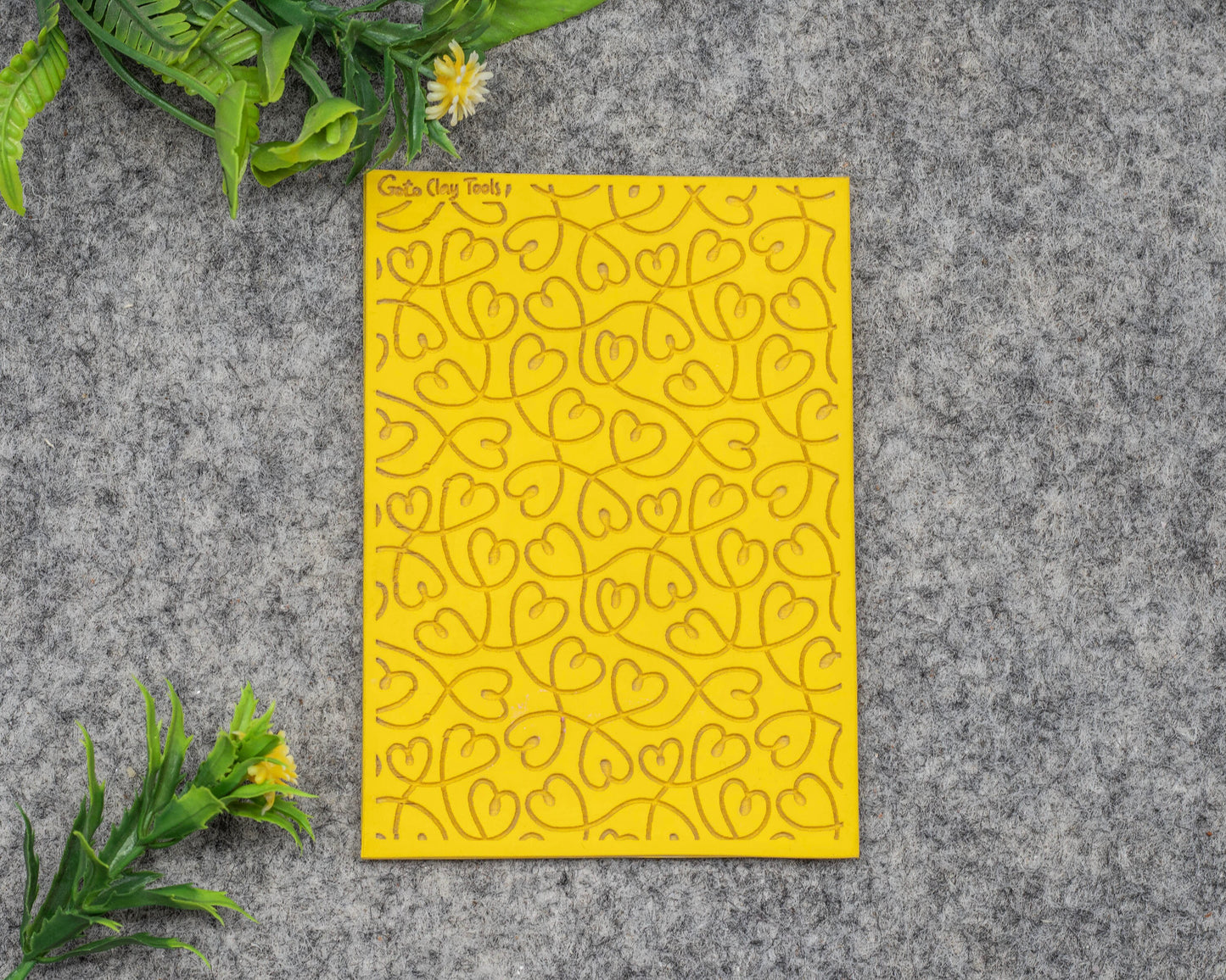Valentine Heart String Rubber Texture Mat for Polymer Clay
