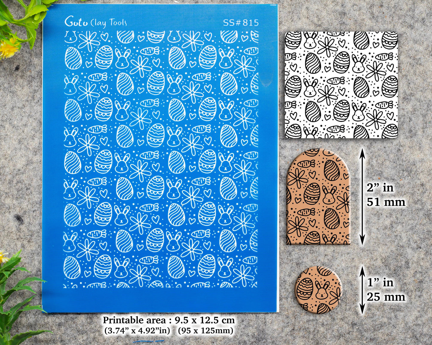 Easter egg and rabbit Silkscreen for Polymer Clay Earring making, Clay Stencils, Clay Earring Silkscreen, Polymer Clay Supplies SS#815