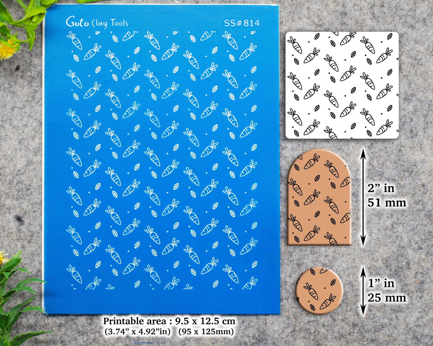 Carrots Spring Silkscreen for Polymer Clay Earring making, Clay Stencils, Clay Earring Silkscreen, Polymer Clay Supplies SS#814
