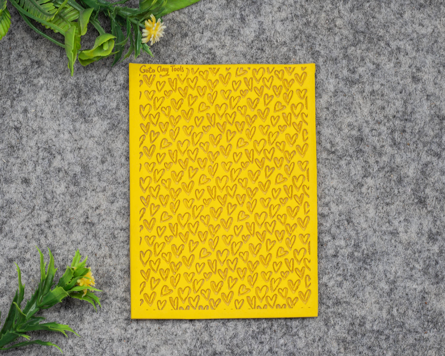 Valentine Heart Rubber Texture Mat for Polymer Clay (74mm X 105mm) #568