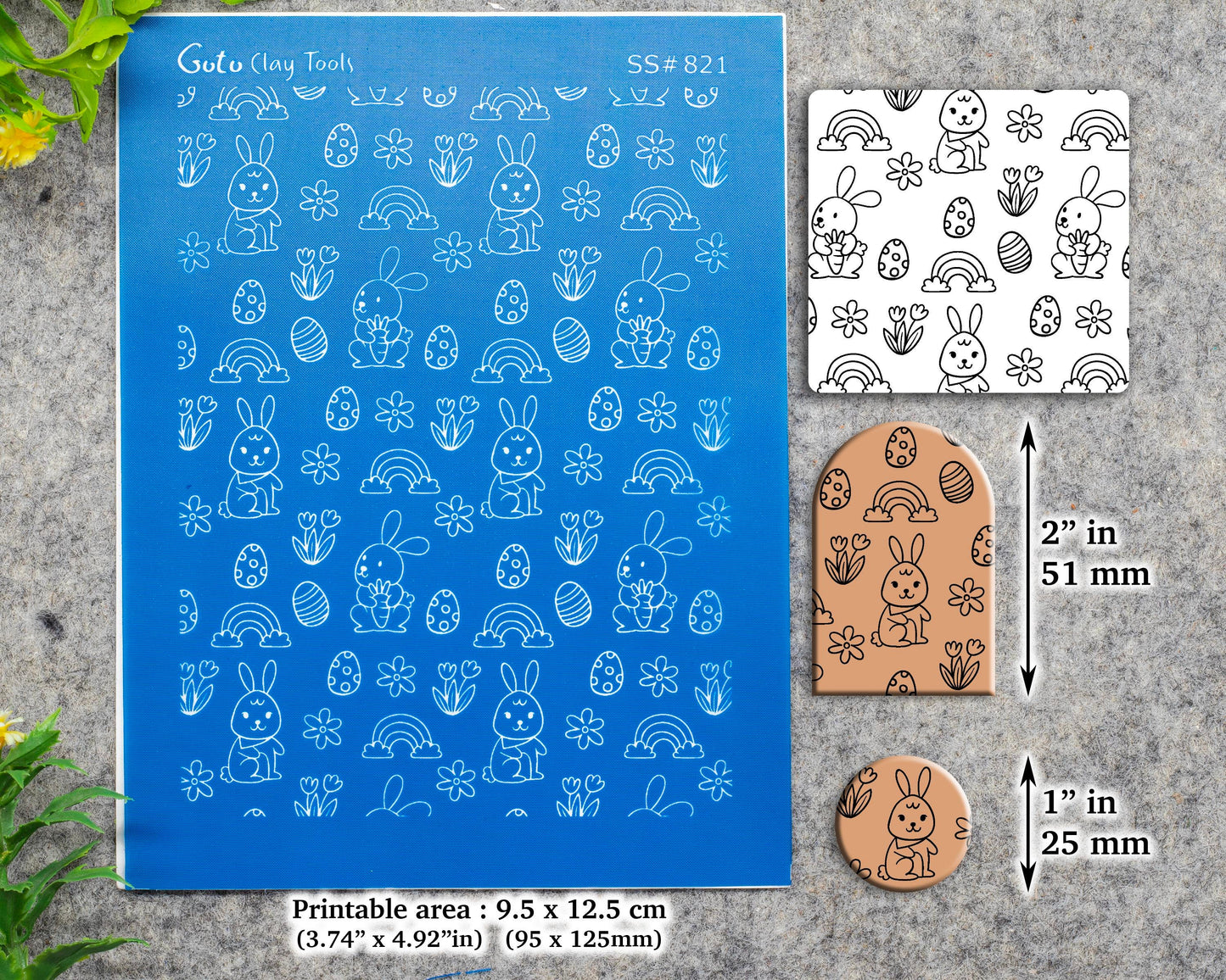 Easter Silkscreen for Polymer Clay Earring making, Clay Stencils, Clay Earring Silkscreen, Polymer Clay Supplies SS#821