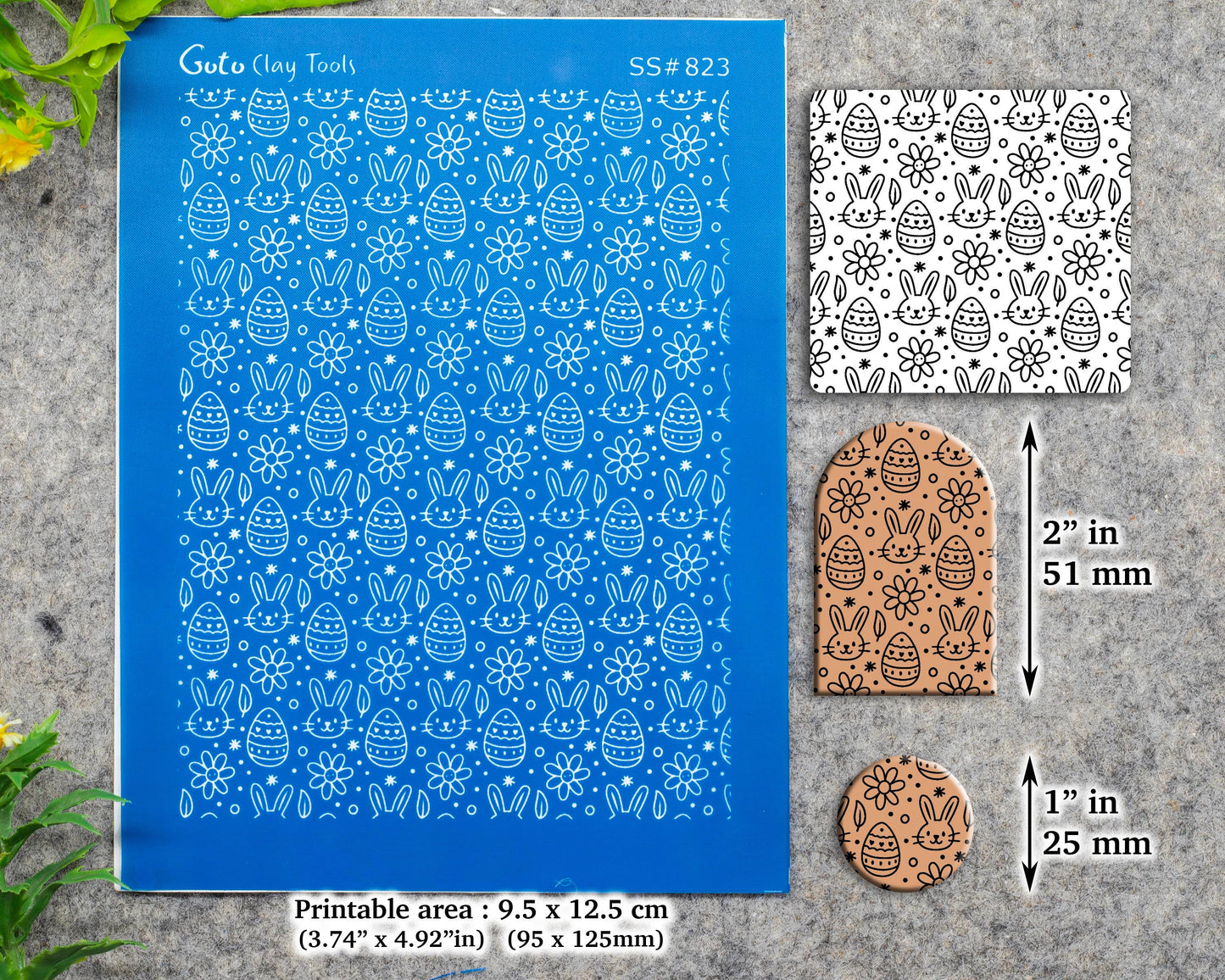 Easter eggs Silkscreen for Polymer Clay Earring making, Clay Stencils, Clay Earring Silkscreen, Polymer Clay Supplies SS#823