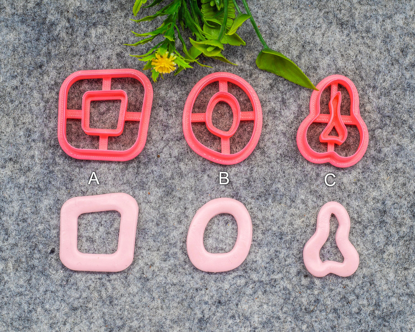 Organic shape Polymer clay cutter, Clay earring cutters, Polymer clay tools, 3D printed cutters #609