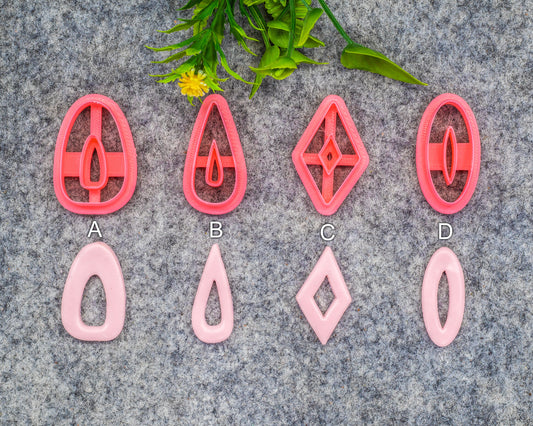 Organic shape set-7 Polymer clay cutter, Clay earring cutters, Polymer clay tools, 3D printed cutters#639