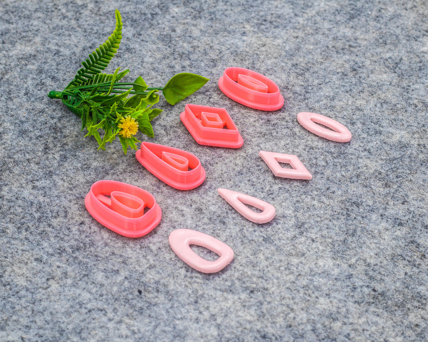 Organic shape set-7 Polymer clay cutter, Clay earring cutters, Polymer clay tools, 3D printed cutters#639