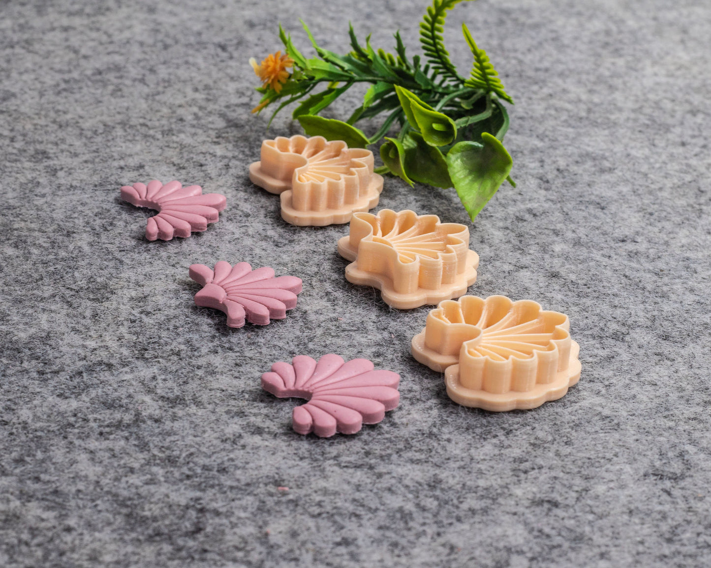 Art deco Scallop fan clay cutter, earring polymer clay cutter, Shell jewellery cutter, Art deco cutter Polymer clay tools #618