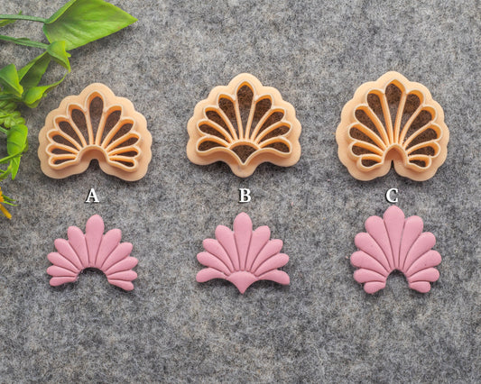 Art deco Scallop fan clay cutter, earring polymer clay cutter, Shell jewellery cutter, Art deco cutter Polymer clay tools #618