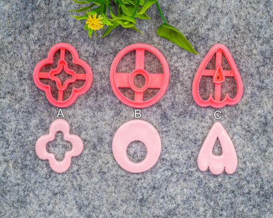 Organic shape Polymer clay cutter, Clay earring cutters, Polymer clay tools, 3D printed cutters #610